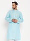 Vastramay Men's Aqua Cotton Kurta